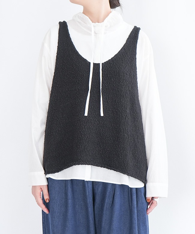 mizuiro ind リリーヤーンベスト ビスチェ グレー 3-220118]mizuiro