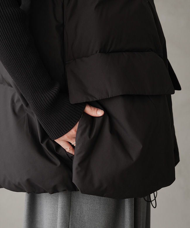 mizuiro ind ワイドダウンベスト ブラック mizuiro ind ダウンベスト｜ MARcourt ONLINE STORE - マーコート
