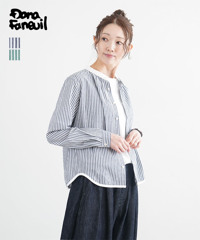 D-6324105]DANA FANEUIL(ダナファヌル) コットンストライプシャツ