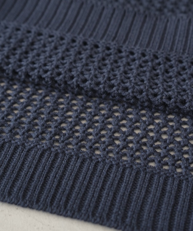 SALE 50%OFF】mizuiro ind(ミズイロインド)メッシュクルーネックプル