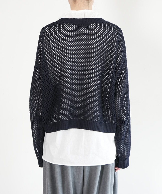SALE 50%OFF】mizuiro ind(ミズイロインド)メッシュクルーネックプル SALE 50%OFF】mizuiro ind(ミズイロインド)メッシュクルーネックプル