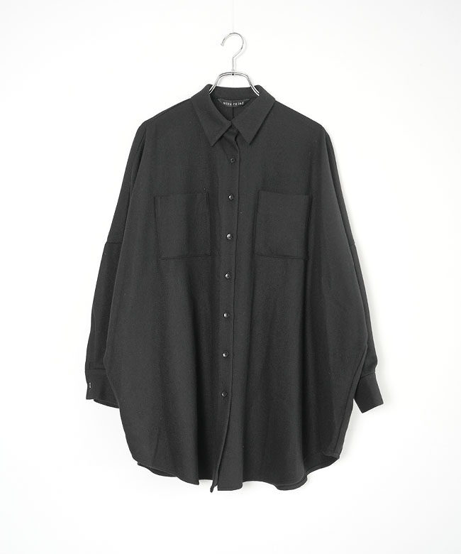 4-230063]mizuiro ind(ミズイロインド) ポケット付きワイドシャツ