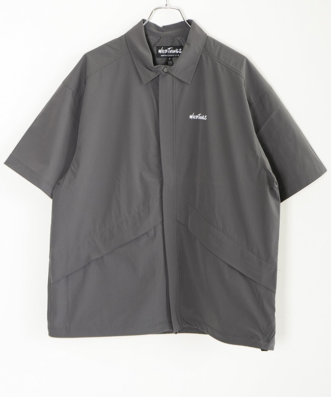 【BLACK】WILD THINGS / DENALI S/S SHIRT WILD THINGS（ワイルドシングス） イラスティックナイロンデナリシャツ