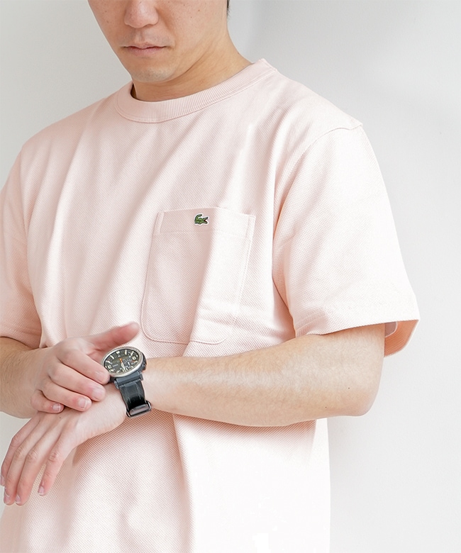 TH4921-99]LACOSTE(ラコステ)鹿の子地ポケット半袖Tシャツ