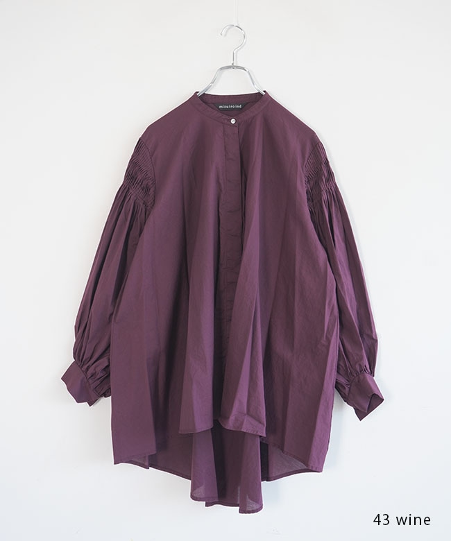 美品☆mizuiro ind ロングブラウス シルク混　ピンタック ゴールド 美品☆mizuiro ind ロングブラウス シルク混 ピンタック