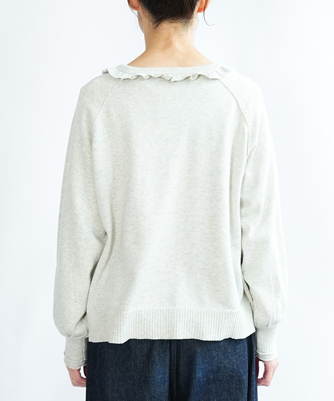 tuntunmoguでお願いします tumugu｜ランダム リブ ニット フリル カーディガン tk25302-mt