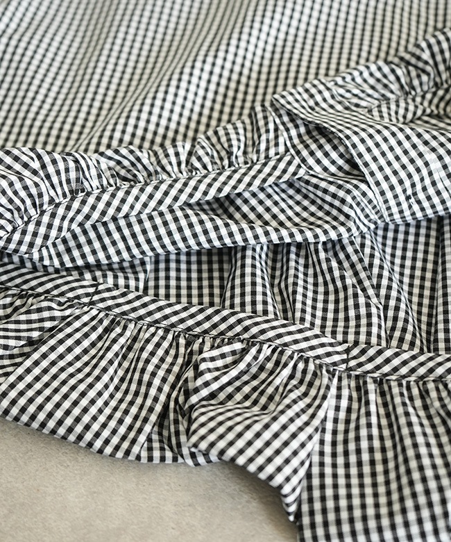 mizuiro ind(ミズイロインド)stripe half slv ballon shirt ストライプ