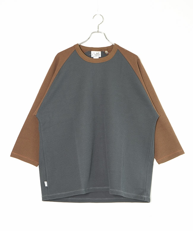 トップス t gym master(ジムマスター) 7.2ozドライワッフル8分袖Tee メンズ