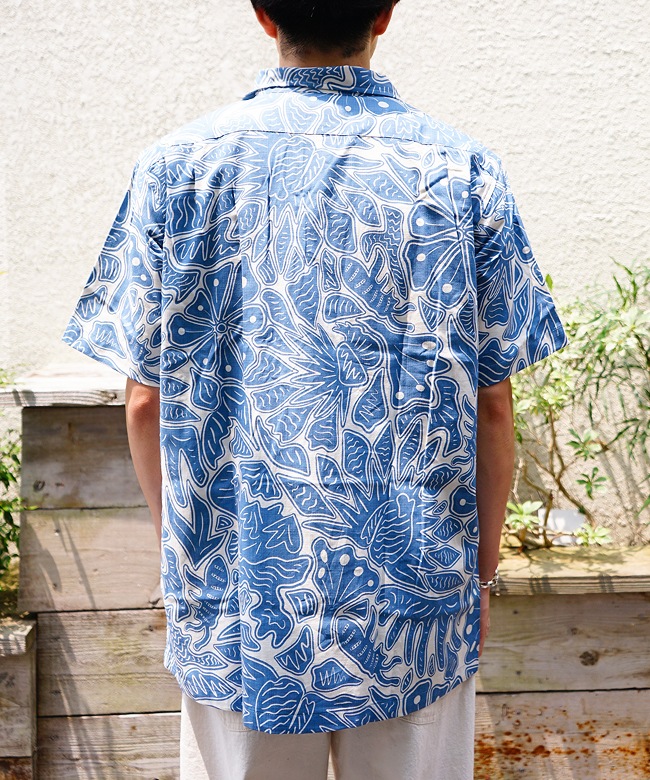 パタゴニア　アロハシャツ　XXLサイズ 　開襟シャツ SizeMAX】Kansai 接触冷感 幾何学柄プリントアロハシャツ【AOKI