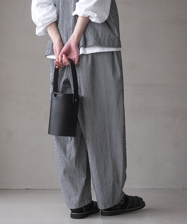 1-260081]mizuiro ind(ミズイロインド) ヒッコリーワイドテーパード