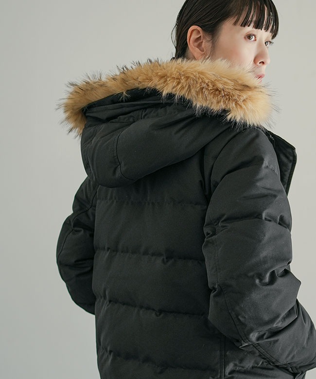 ◇[DT-A0007TPR] DANTON(ダントン)TPR_FAKE FAR HOODED DOWN JACKET