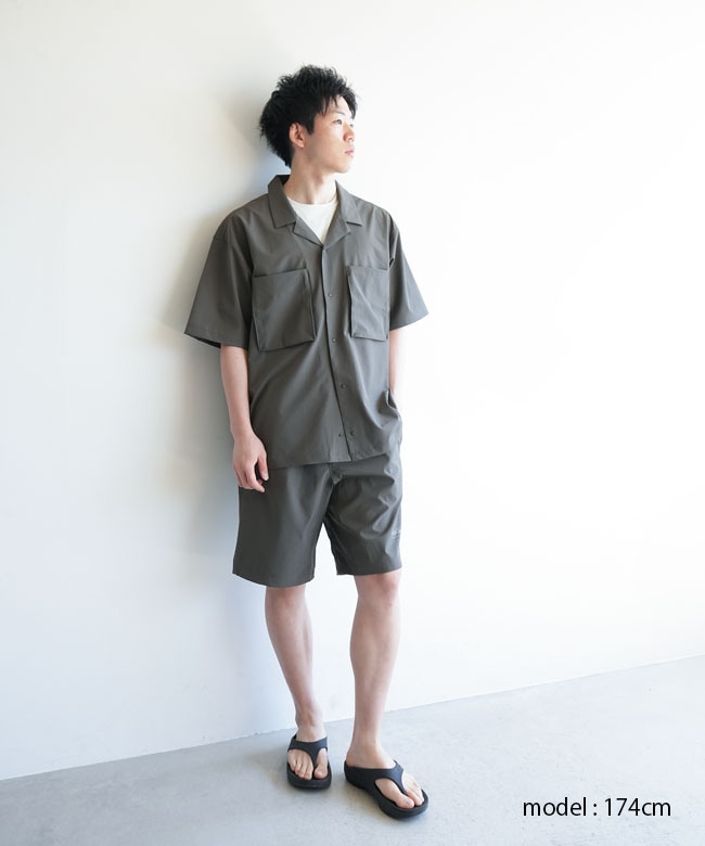 SALE 30%OFF】WILDTHINGS(ワイルドシングス) OPEN COLLAR POCKET SHIRT