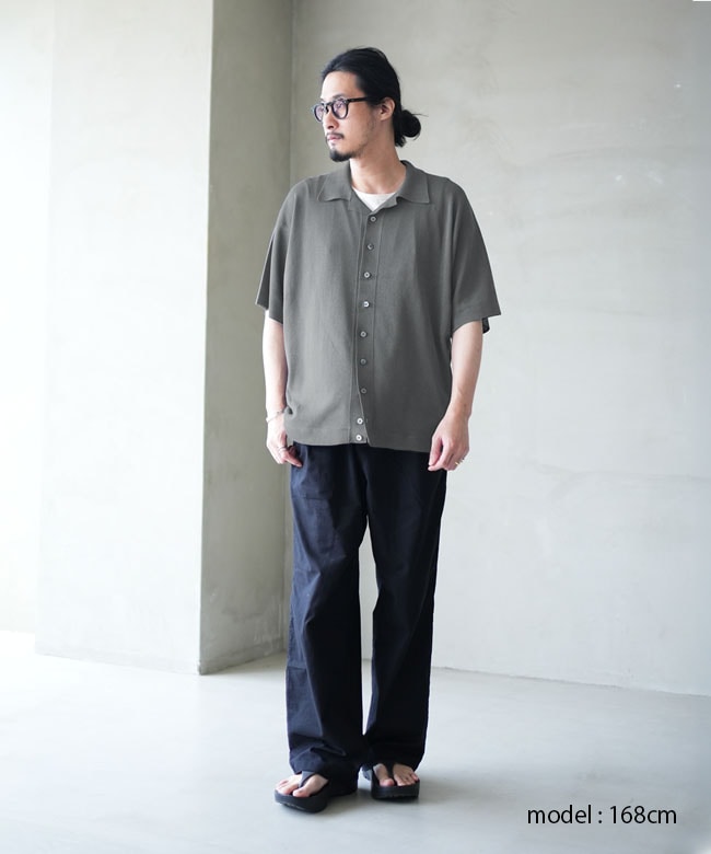 crepuscule (クレプスキュール) 別注カラー Washi Open Collar S/S