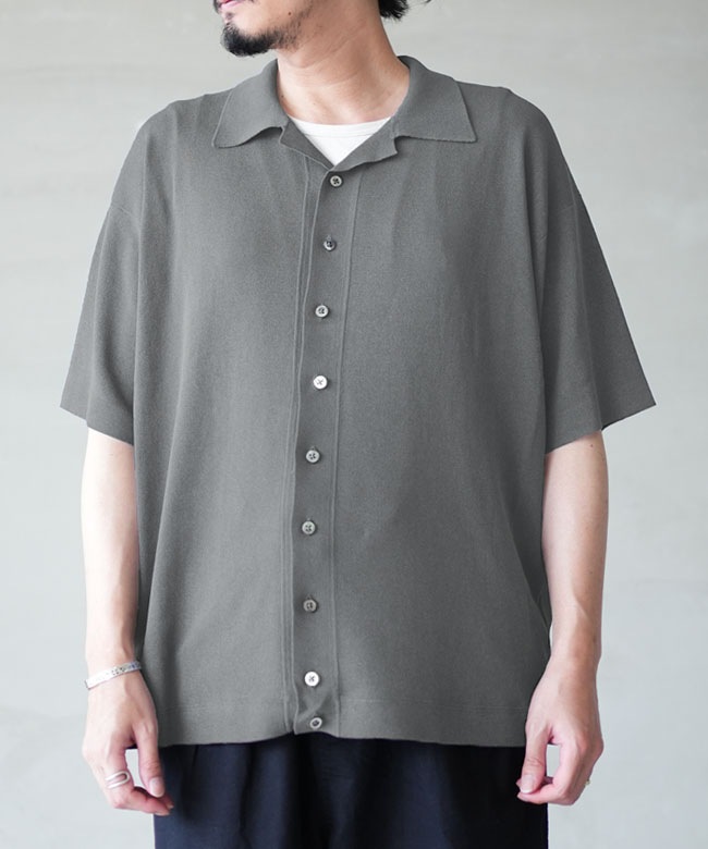 crepuscule (クレプスキュール) 別注カラー Washi Open Collar S/S
