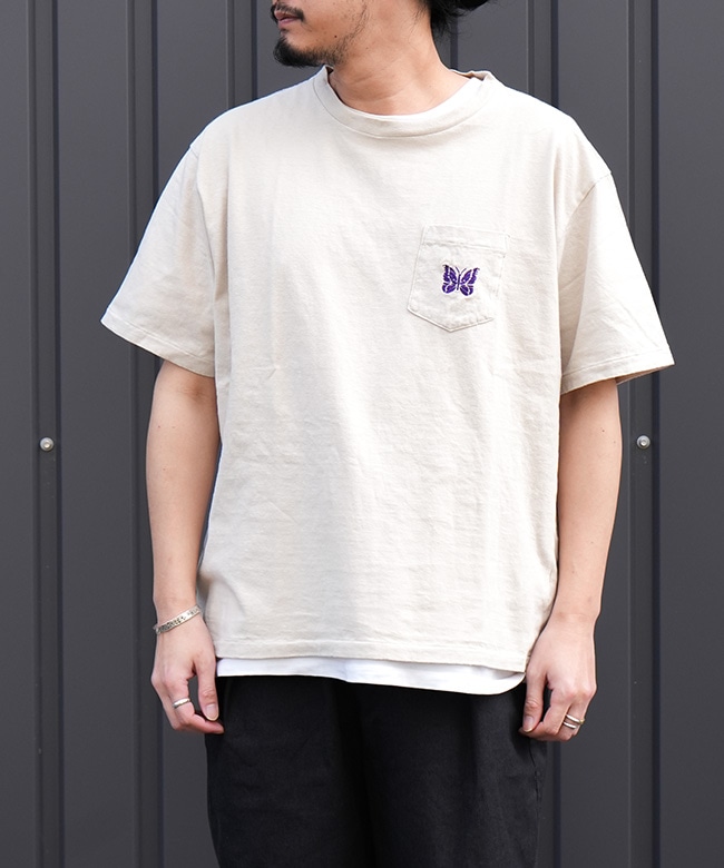 Needles \"S/S Papillon Emb. ポケットTシャツ C.Jersey\" SALE】NEEDLES（ニードルス）