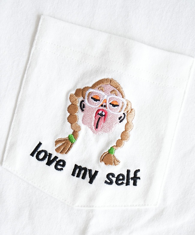 G521791]gym master(ジムマスター) 7.4oz love my self刺繍