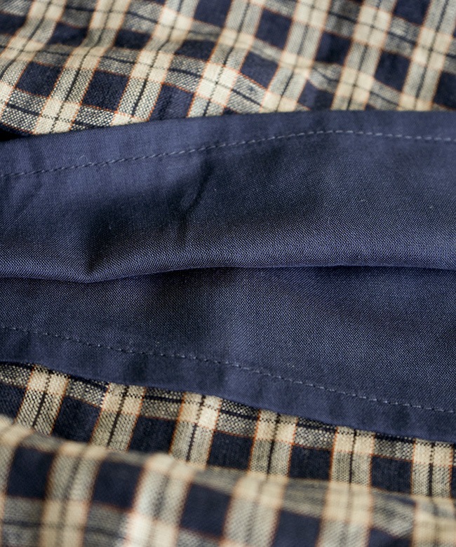 SALE 30%OFF】blue willow(ブルーウィロー) リネン平織チェックタック