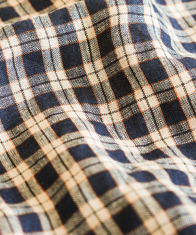 SALE 30%OFF】blue willow(ブルーウィロー) リネン平織チェックタック