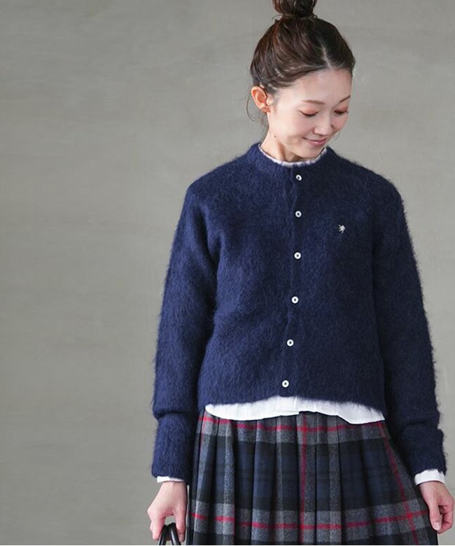 ショートカーディガン BLUE LABEL 38 Gymphlex(ジムフレックス) CREW NECK SHORT CARDIGAN クルーネック