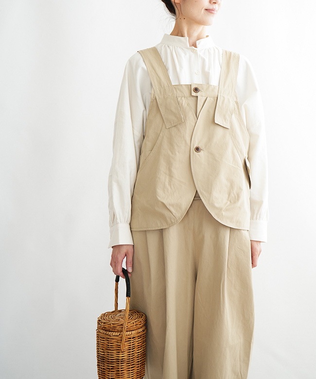 TB25433] tumugu(ツムグ) コットンナイロンサロペット レディース