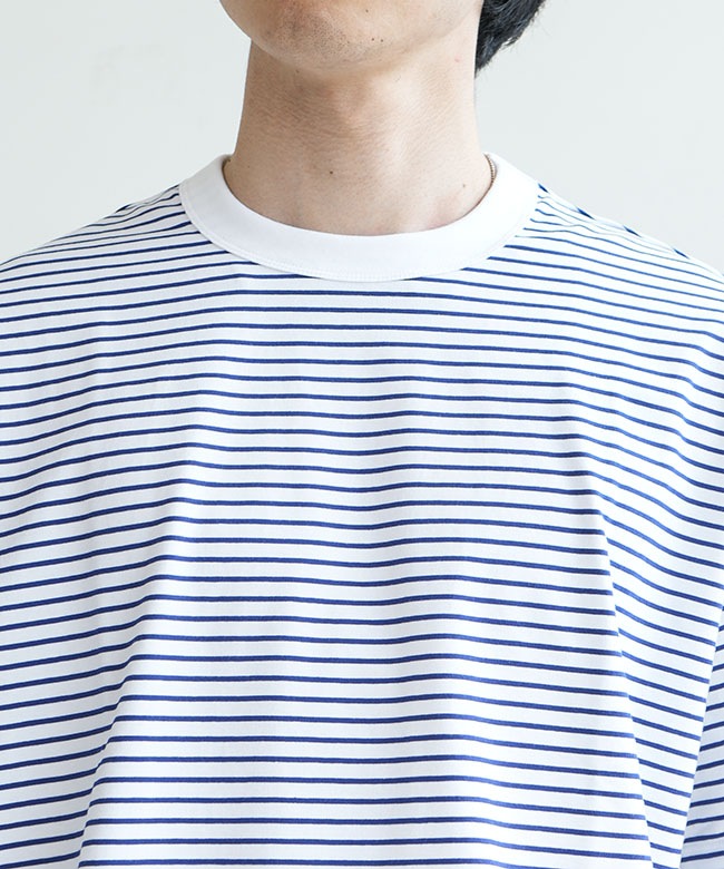 新品 オーシバル ボーダーTシャツ ORCIVAL(オーシバル/オーチバル) ワイドクルーネックショートスリーブ