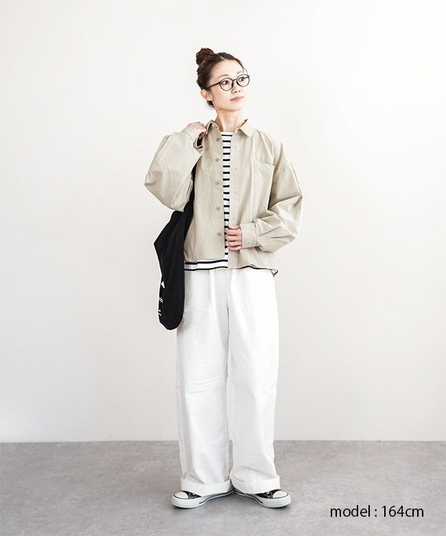 ソラモナポッシェ　馬布ドルマンシャツ　ライトアウター　ライトベージュ ◇[poche-bf-dmsh]solamonat poche(ソラモナポッシェ) 馬布