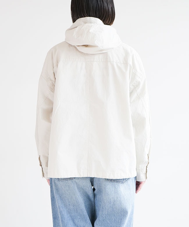 DANTON | コットンリネンダンプ ショートフードジャケット WOMEN