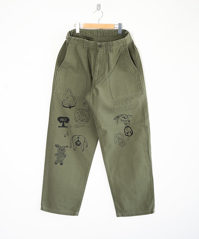 BRU NA BOINNE(ブルーナボイン) Make Peace ベーカーパンツ メンズ BRU NA BOINNE(ブルーナボイン) Make Peace ベーカーパンツ メンズ
