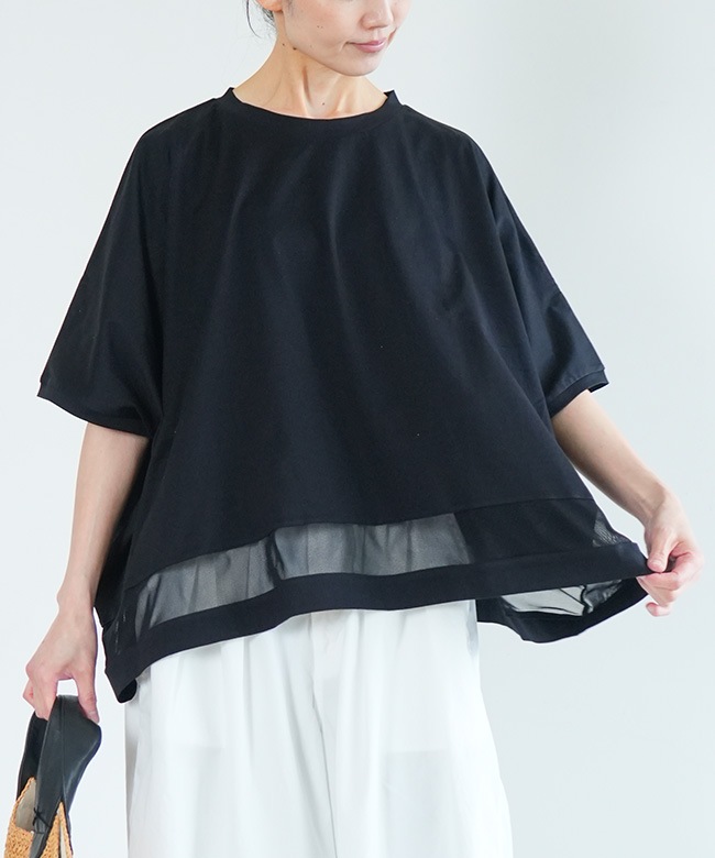 mizuiro ind(ミズイロインド)シアー切り替えワイドプルオーバー
