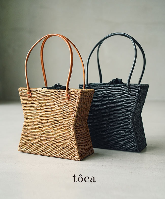 トートバッグ tooco toca(トーカ)HOURGLASS BAG アワーグラスバッグ アタ かごバッグ 鞄