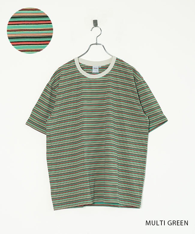 BD0156]BRING(ブリング) DRYCOTTONY マルチボーダーTシャツ