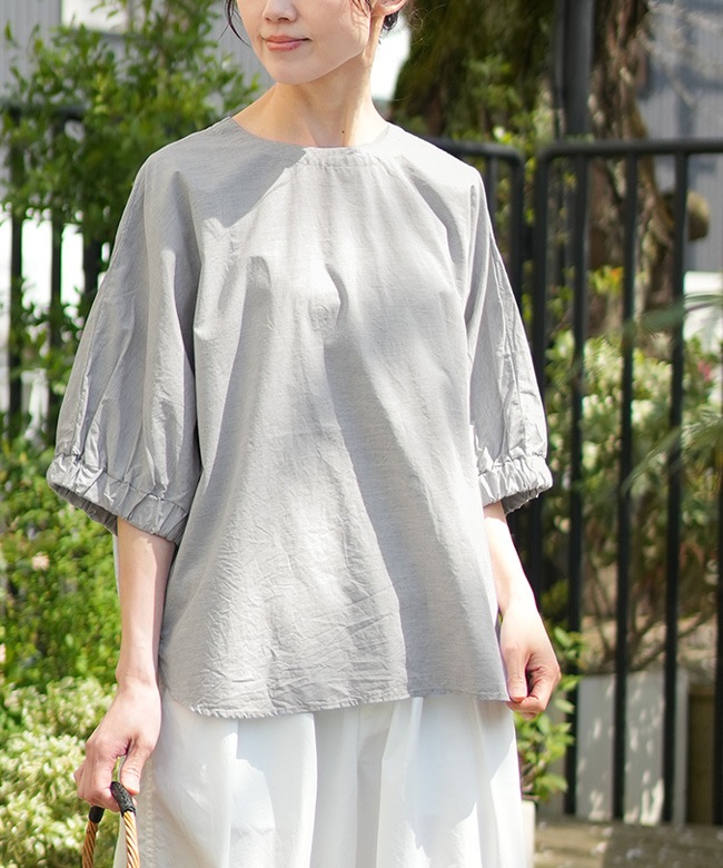 SALE 50%OFF】prit(プリット) 5分袖ゴムプルオーバー レディース