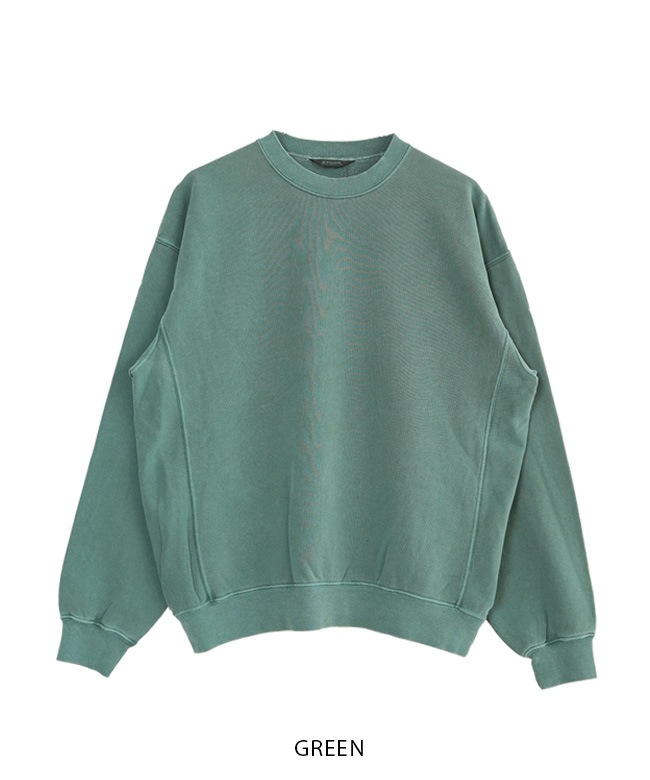 SALE 50%OFF】[253-91103]EVCON(エビコン) PIGMENT CREW NECK SWEAT