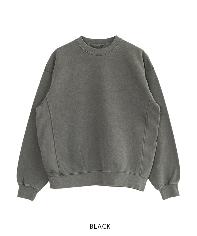 SALE 50%OFF】[253-91103]EVCON(エビコン) PIGMENT CREW NECK SWEAT