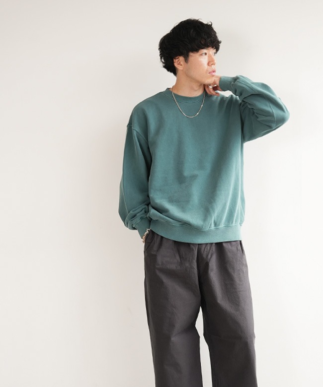 SALE 20%OFF】[253-91103]EVCON(エビコン) PIGMENT CREW NECK SWEAT