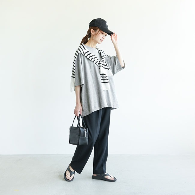 skinaware 植物染め　リブトップス ◇[sma-puf-rib-t]SOLAMONAT(ソラモナ)(3XLサイズ)パフ天竺 裾リブ