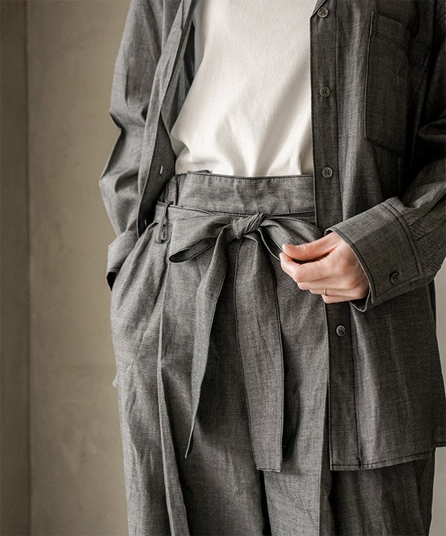 MIDIUMISOLID(ミディウミソリッド) 別注色あり sheer denim easy PT