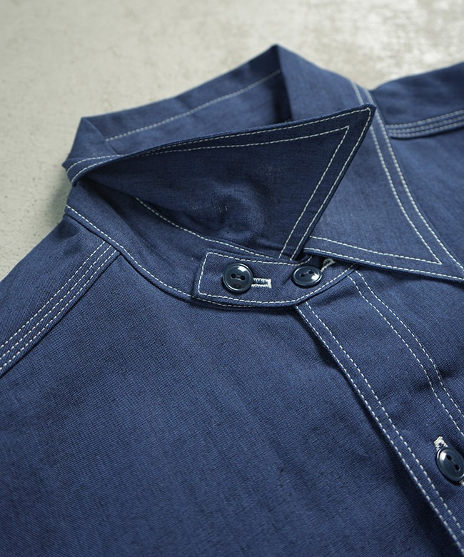SASSAFRAS(ササフラス) Garender Shir 1/2 Indigo Chambray ガーデナー
