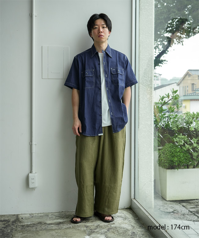 SASSAFRAS(ササフラス) Garender Shir 1/2 Indigo Chambray ガーデナー