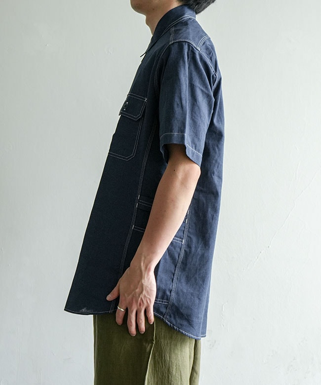 SASSAFRAS(ササフラス) Garender Shir 1/2 Indigo Chambray ガーデナー