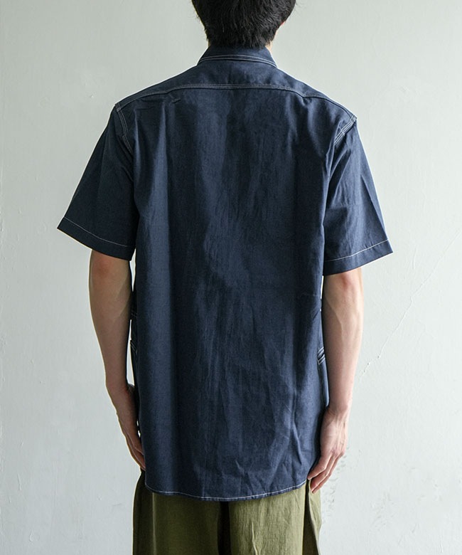 SASSAFRAS(ササフラス) Garender Shir 1/2 Indigo Chambray ガーデナー