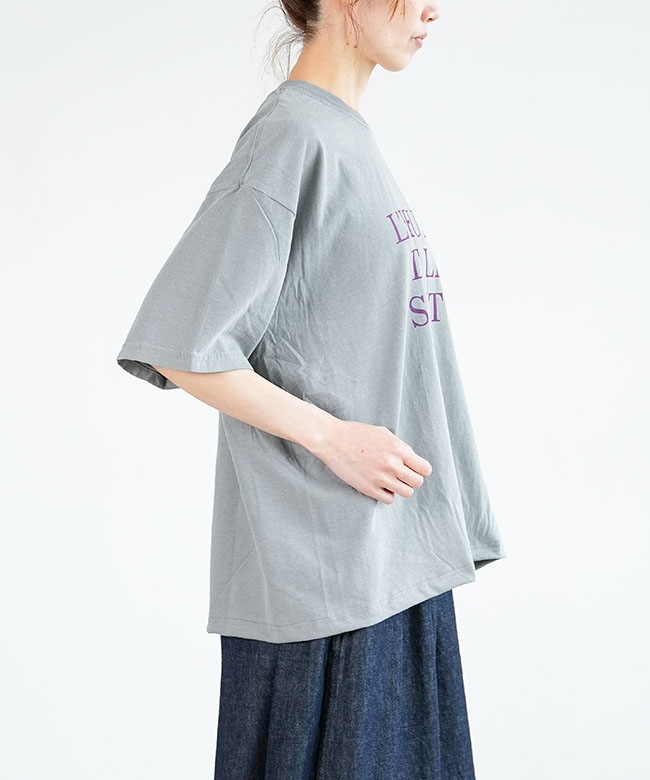 240153]ICHI(イチ) ピグメントTシャツ トップス カットソー ロゴT