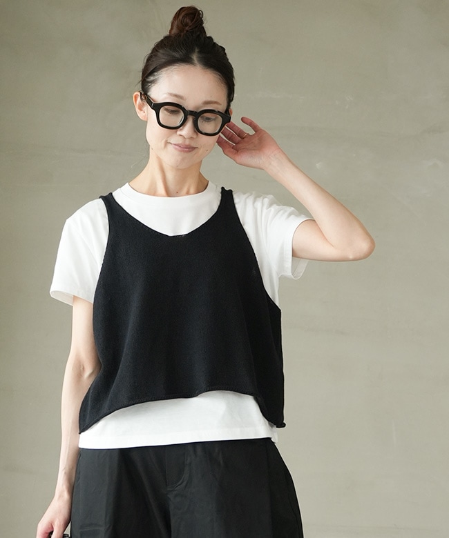 mizuiro ind(ミズイロインド)U neck short vest Uネックショートベスト