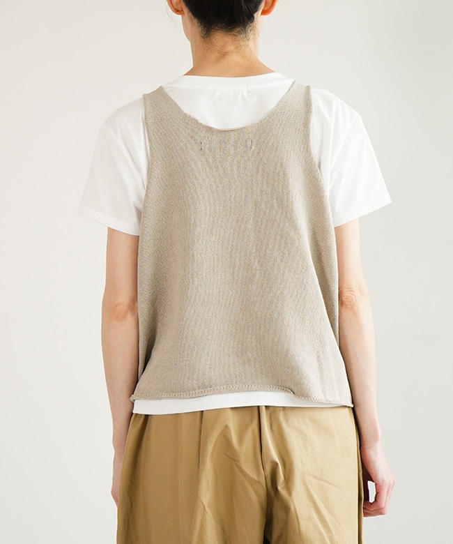 mizuiro ind(ミズイロインド)U neck short vest Uネックショートベスト