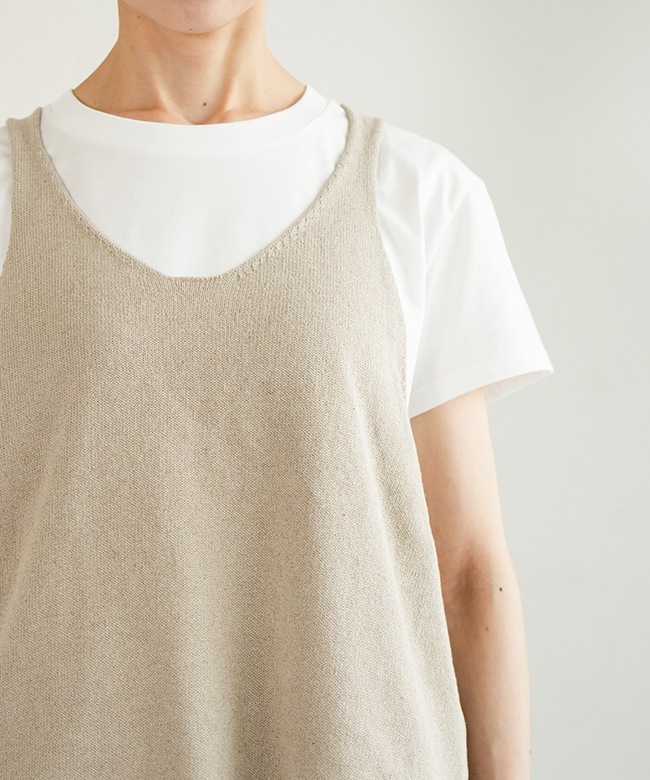 mizuiro ind(ミズイロインド)U neck short vest Uネックショートベスト