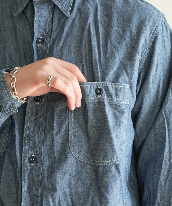 orSlow(オアスロウ) RELAX FIT CHAMBRAY WORK SHIRT リラックス