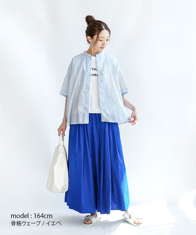 pritリネンコットンスタンドカラービッグシャツVeritecoeur. pritリネンコットンスタンドカラービッグシャツVeritecoeur.