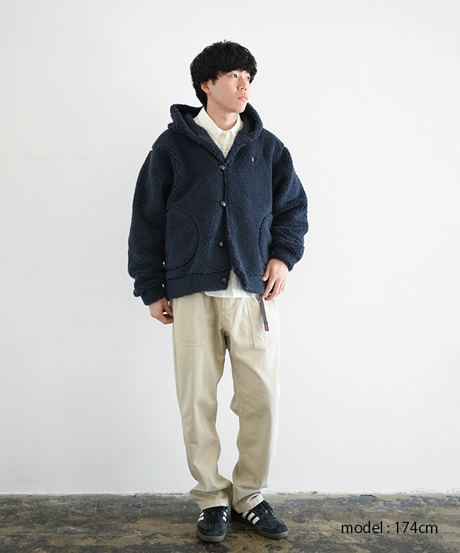 GY-A0727BOA]Gymphlex(ジムフレックス) BOA HOODED JACKET ボアフード