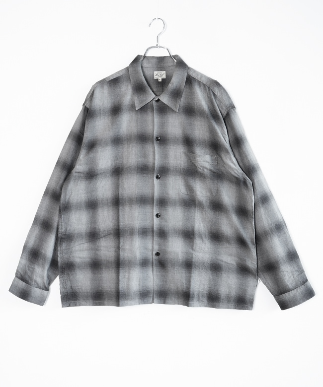 gold(ゴールド) COTTON × SILK NEL CHECK OPEN SHIRT コットン×シルク