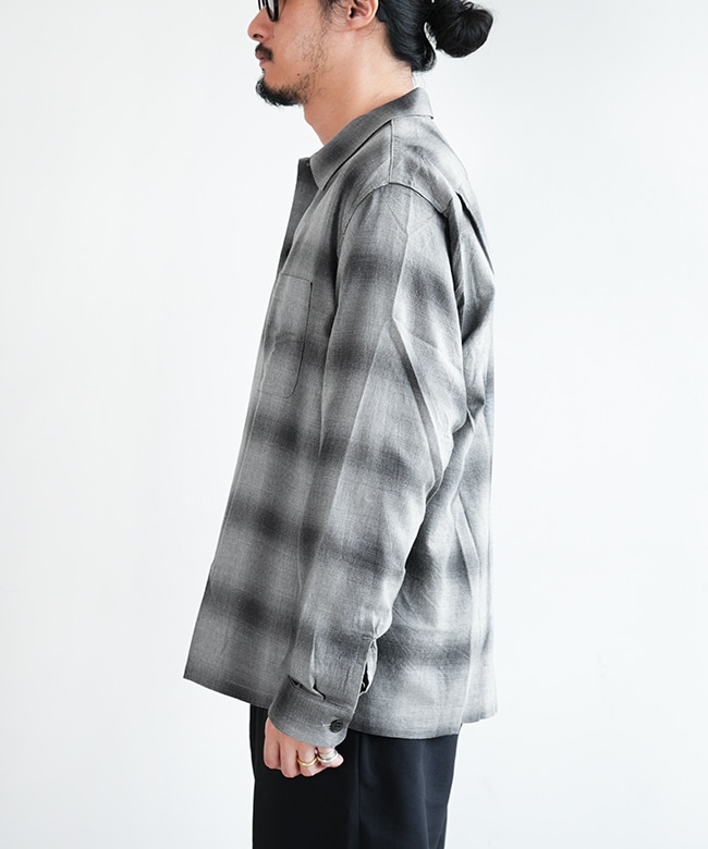 gold(ゴールド) COTTON × SILK NEL CHECK OPEN SHIRT コットン×シルク gold(ゴールド) COTTON × SILK NEL CHECK OPEN SHIRT コットン×シルク